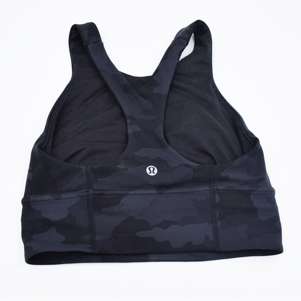 LULULEMON Wunder Train Longline Bra Medium Support C/D Cup Camo Deep Coal Mult 4